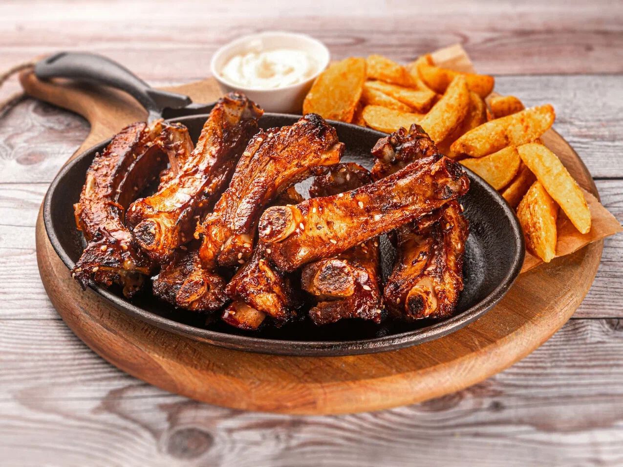 (Меню зала) Свиные ребра барбекю